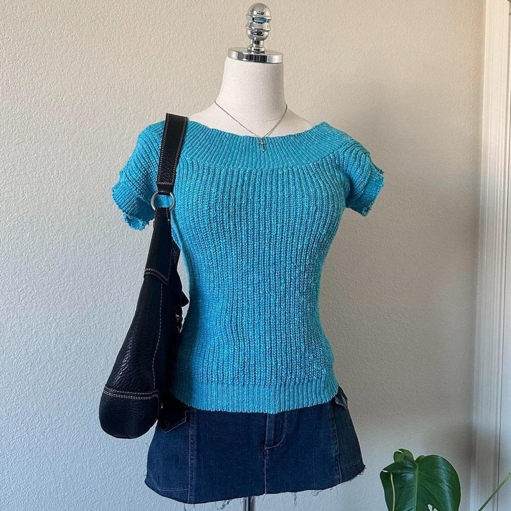 Blue Knit Top